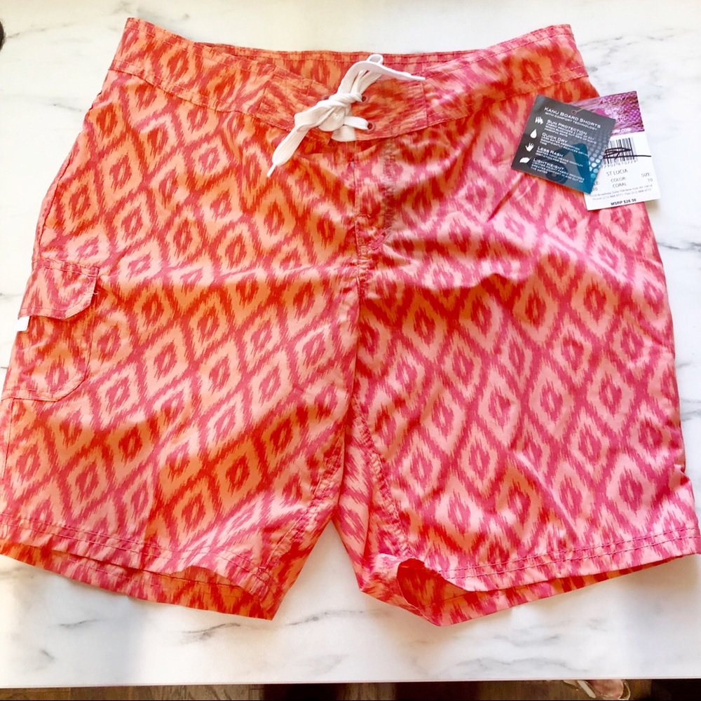 Kanu Coral Surf Swim Board Shorts NWT Size 10
